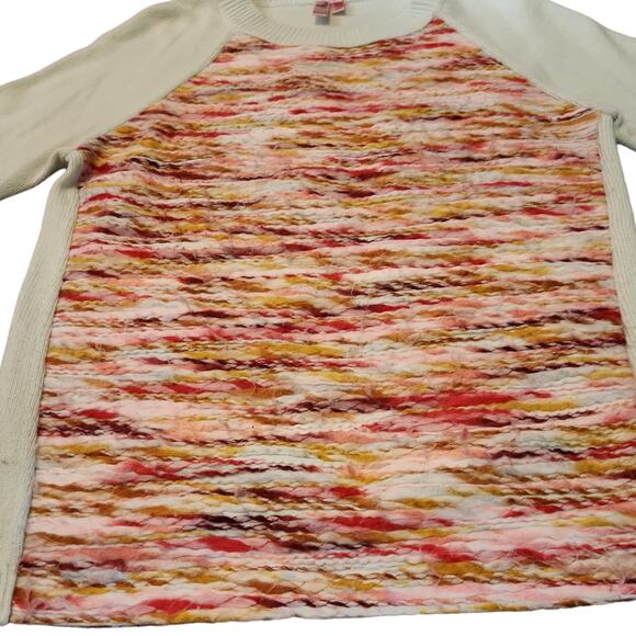 Dolled up Mint with Pastel Pinks and Yellow Sweater Size Large - Picture 2 of 9